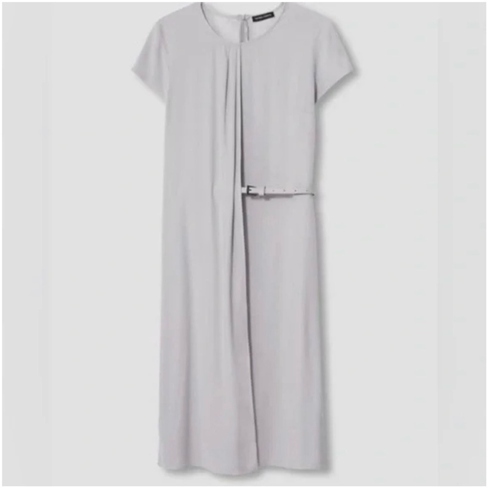 Universal Standards Vesper Polina Dove Gray Drape Dress Workdress NO BELT - Picture 5 of 16